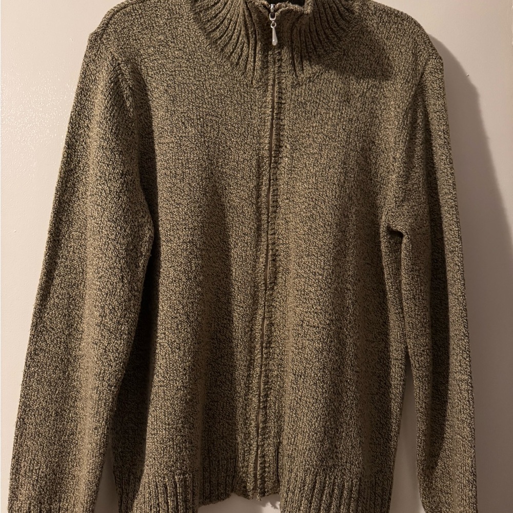 Scott Men's Khaki Zip-Up Sweater
